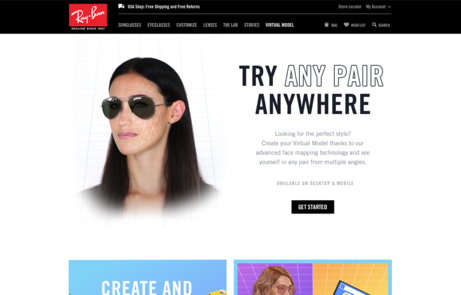 ray ban online try on
