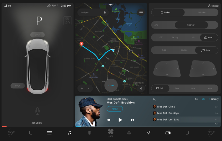 Car UI Tesla