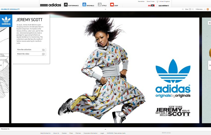 adidas web page