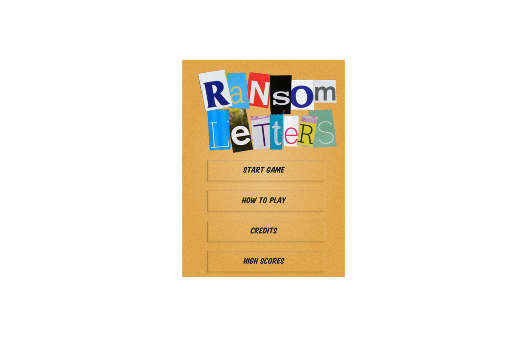 Ransom Letters Word Game - The FWA