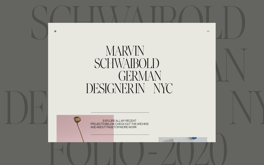 Portfolios design idea #331: Marvin Schwaibold - Portfolio 2020